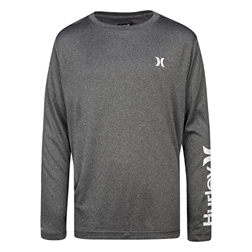 Hurley Boys Long Sleeve Rash Guard Shirt Black Heather 3T - Image 1