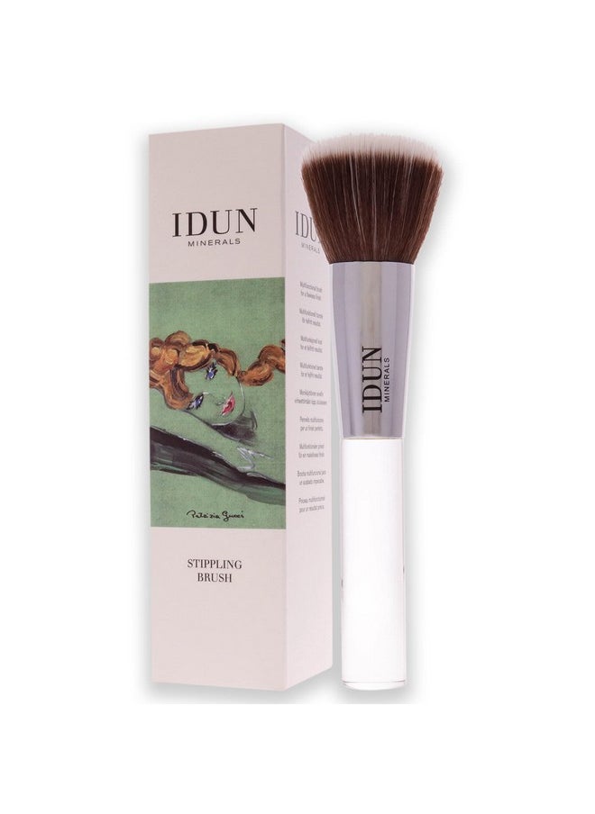 IDUN MINERALS - Stippling Brush Gently Distributes Right Amount Of Product Flawless Skin With An Air Brushed Soft Focus Effect Ensures An Hd Blended Finish 1 Pc White (I0100355) - Image 1