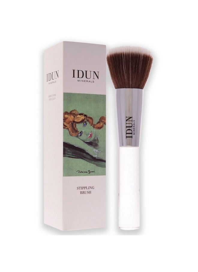 IDUN MINERALS - Stippling Brush Gently Distributes Right Amount Of Product Flawless Skin With An Air Brushed Soft Focus Effect Ensures An Hd Blended Finish 1 Pc White (I0100355) - Image 1