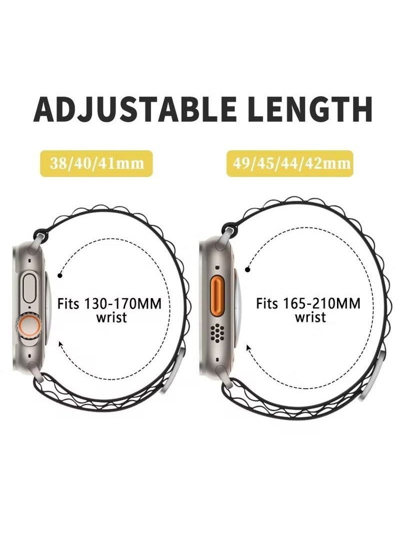 IAF - Alpine Loop Strap Compatible with Apple Watch Ultra Strap 49mm Size 45mm 44mm 42mm Sports Nylon Adjustable Replacement Band with Titanium G-Hook for iWatch Series 8 7 6 5 SE - Image 1