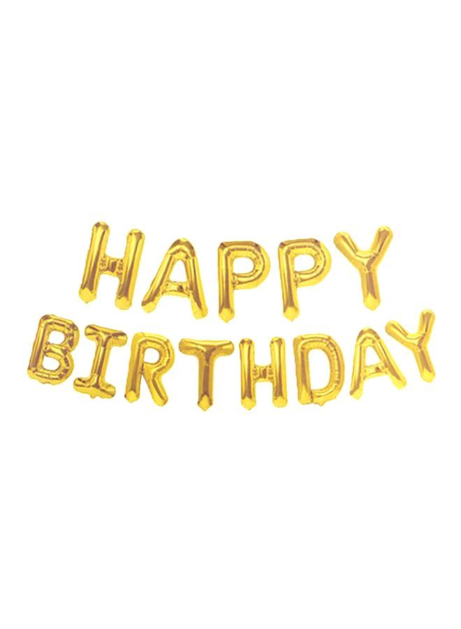 إسكدنيا طقم غطاء بالون من قصدير الألومنيوم بتصميم عبارة Happy Birthday مكون 25 قطعة - Image 2