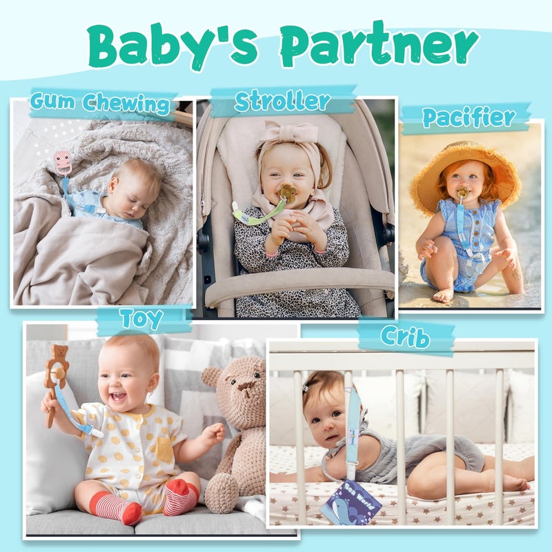 Babygoal Neutral Pacifier Clips, 6 Pack Paci Holder Clips for Boys and Girls Fits for Most Baby Pacifier, Binky Styles,Teethers and Toys 6PS10 - Image 4