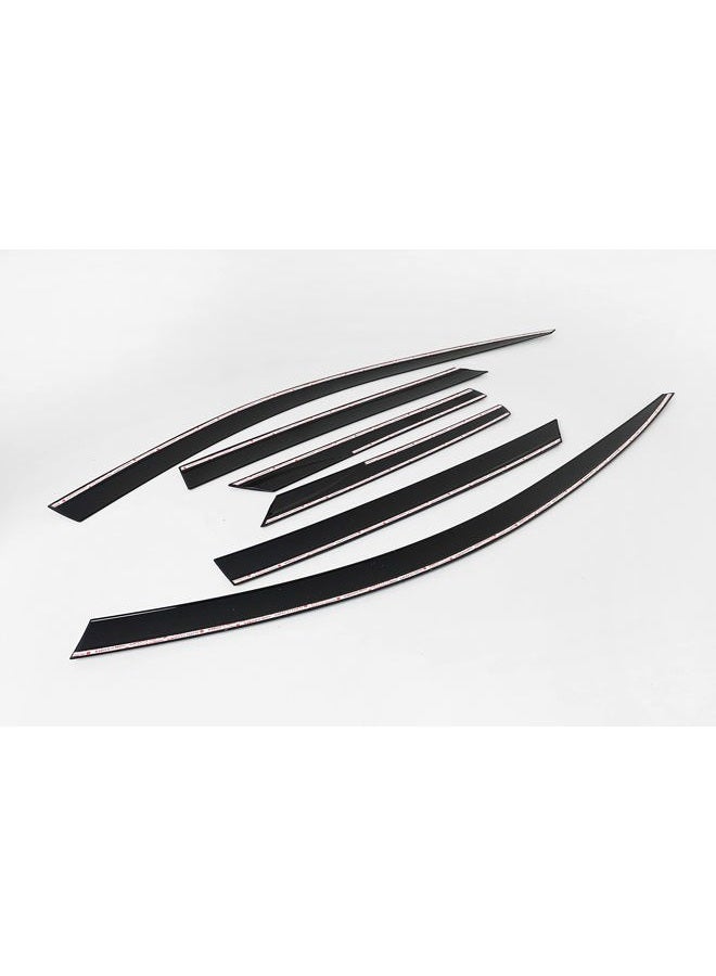 AUTO CLOVER Tape-On Rain Guards Window Visors 6 Pcs Set for Kia K5 2021 2022 2023 2024 / Window Deflectors, Out-Channel Vent Shades (Black) - Image 2