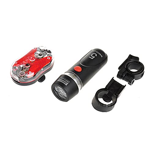 FASTPED®Oval Tail Light Kit Waterproof 5 LED Bike Headlight Front Flashlight Power Beam Bicycle Bike Safety Warning Light Set Light Ultra Bright 5 LED Front Head and Tail Led Light for Bicycle - Image 3