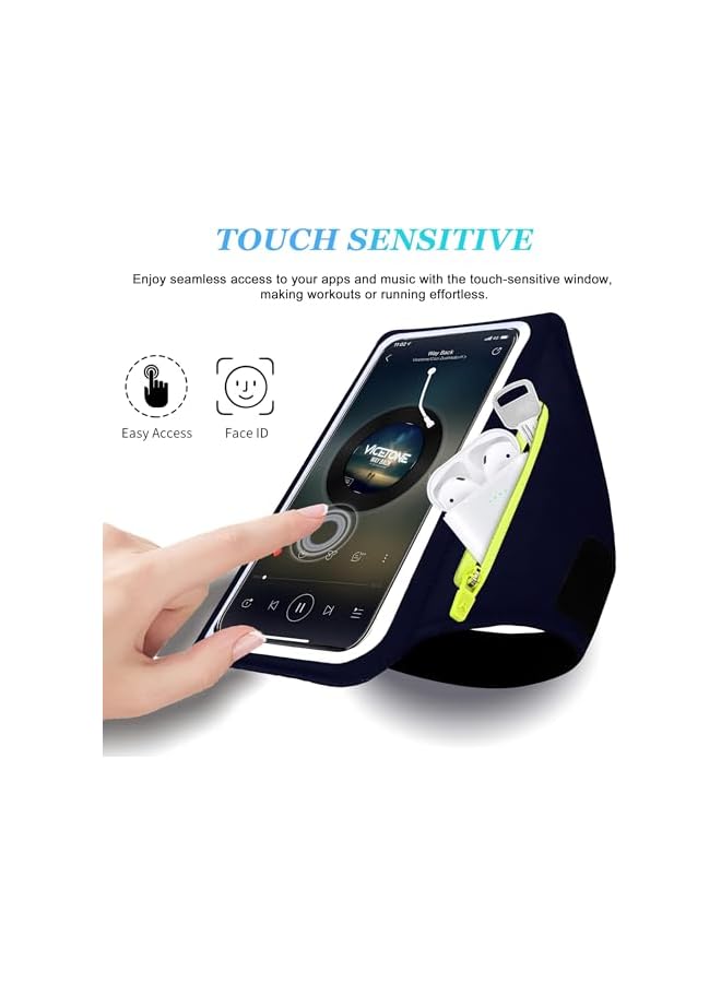 Green Tiger Running Armband, Sweat-resistant Mobile Phone Case Jogging for Running, Jogging, Gym, Mobile Phone Armband Jogging with iPhone 16/15/14/13/12 Pro Max, Suitable for Mobile Phones (Grey) - Image 3