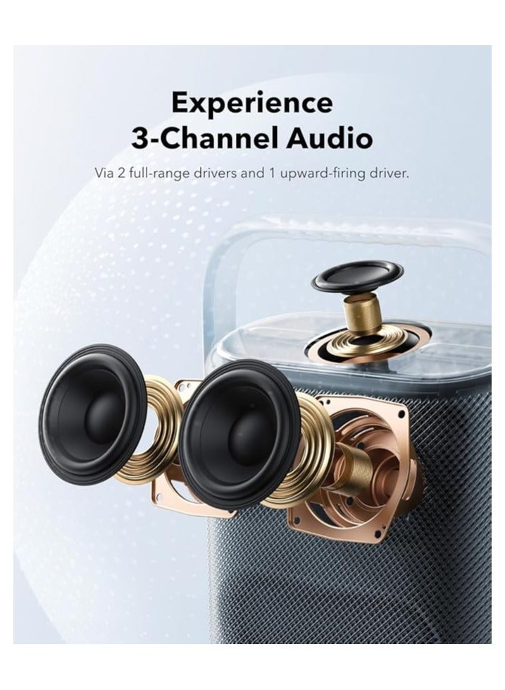 FIPKA Soundcore Motion X500 Bluetooth Speaker with Spatial Audio, Hi-Res Sound, 3-Channel Audio, Upward Firing Driver, Ambient Light - Image 4