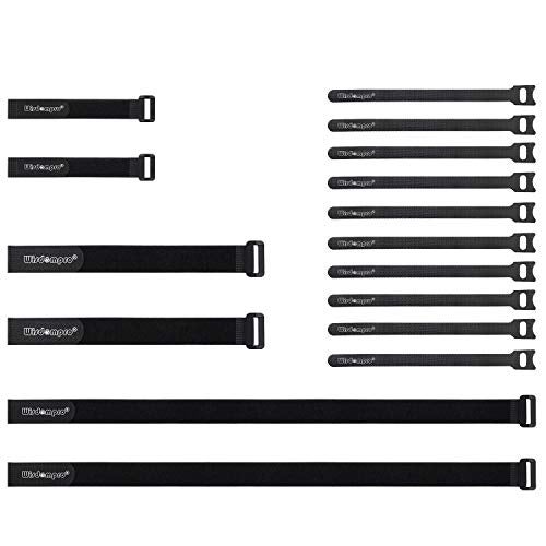Wisdompro 16 Pack Mixed Size Hook and Loop Reusable Fastening Cable Straps Tie by Wisdompro - Reusable, Durable Functional Ties to Keep Your Home, Office, Workspace from Tangled Messes of Cords - Image 1