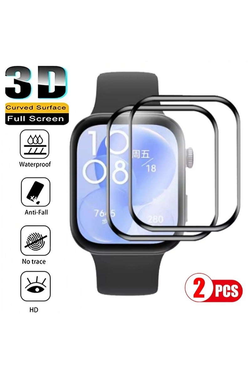 2 Pcs 3D Protection Film for HUAWEI Watch Fit 4, Ultra-HD Full Coverage Screen Protector Film