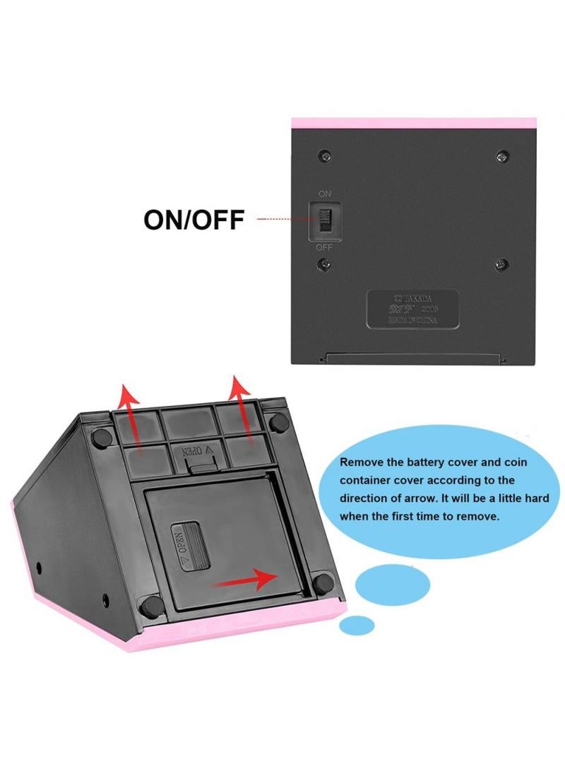 general Novelty Coin Money Eating Musical Face Bank Automatic Money Saving Collection Money Bank For Kids Children (Pink Flat) - Image 5