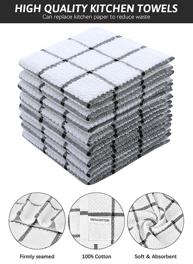 YIM-VIBEHAUS 8 Pack Kitchen Dish Rags, 100% Cotton Dish Cloths for Washing Dishes, Quick Drying Kitchen Towels, Multi Purpose Dish Towels for Kitchen 12x12 Inches - Image 2