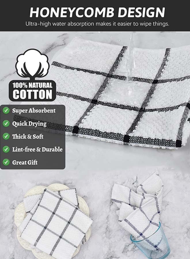 YIM-VIBEHAUS 8 Pack Kitchen Dish Rags, 100% Cotton Dish Cloths for Washing Dishes, Quick Drying Kitchen Towels, Multi Purpose Dish Towels for Kitchen 12x12 Inches - Image 3