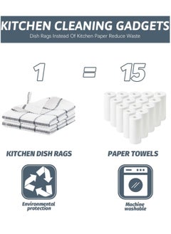 YIM-VIBEHAUS 8 Pack Kitchen Dish Rags,100% Cotton Dish Cloths for Washing Dishes,Quick Drying Kitchen Towels,12x12 Inches  - Image 4