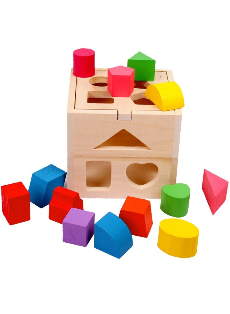 بيوينتي ألعاب الأطفال الفكرية ، مجموعة فارز شكل كتل خشبية - Image 1