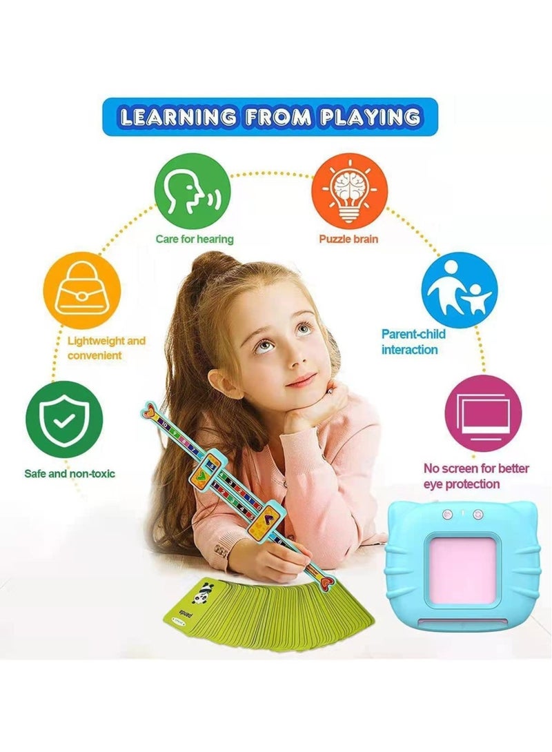 ELTRAZONE Kid Educational Montessori Preschool Animals Audible Flash Cards, 1 to 6 Years, 112 Pieces, Blue - Image 4