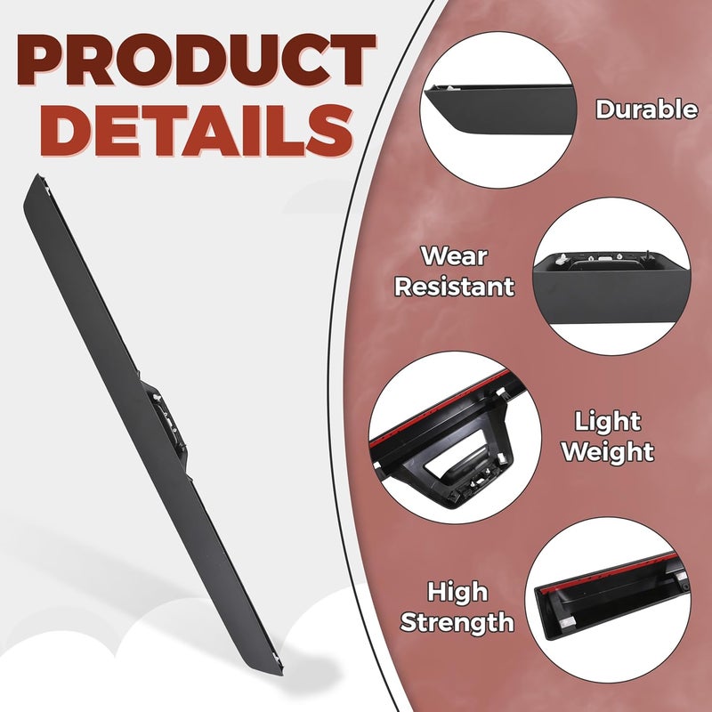 ECOTRIC Tailgate Cap Cover Top Molding Trim Spoiler for 2007-2013 Chevy Avalanche & Cadillac Escalade EXT with Camera Hole - Image 3