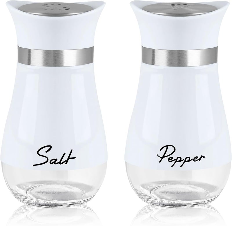 accmor Salt and Pepper Shakers Set, 4 oz Stainless Steel Salt Pepper Shaker Containers with Glass Bottom for Kitchen Cooking, BBQ, Bar, Table, RV, Camp - Image 1
