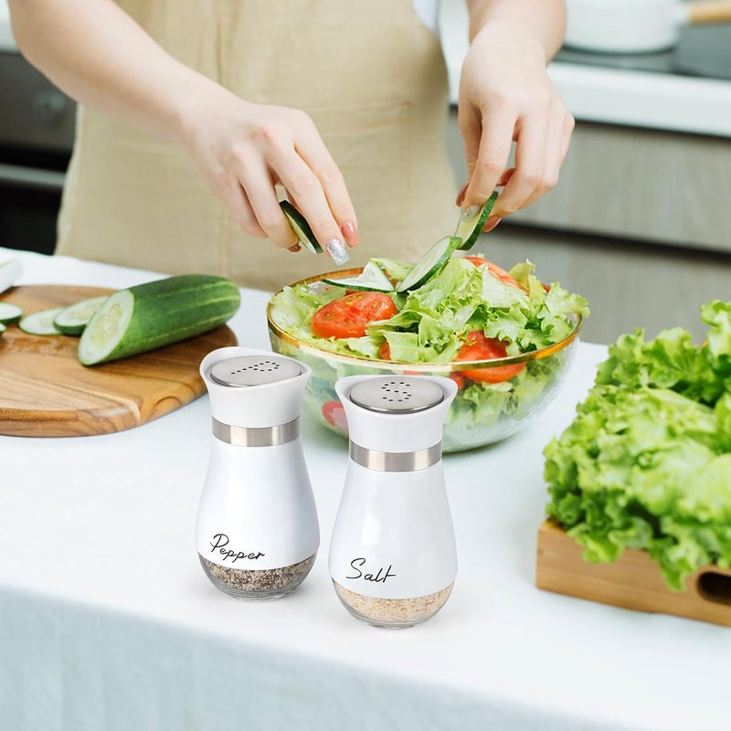 accmor Salt and Pepper Shakers Set, 4 oz Stainless Steel Salt Pepper Shaker Containers with Glass Bottom for Kitchen Cooking, BBQ, Bar, Table, RV, Camp - Image 5