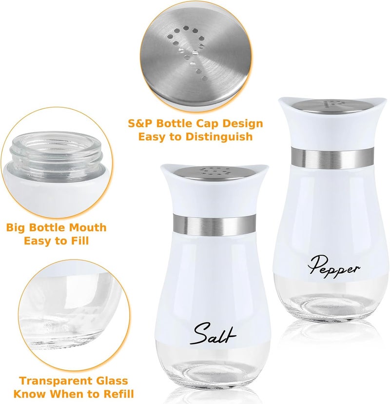 accmor Salt and Pepper Shakers Set, 4 oz Stainless Steel Salt Pepper Shaker Containers with Glass Bottom for Kitchen Cooking, BBQ, Bar, Table, RV, Camp - Image 3