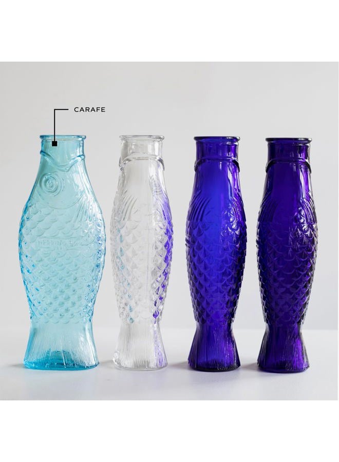 Serax Glass Water Pitcher | Fish & Fish glassware by Paola Navone | Wine Carafe Decanter 28.74 fl oz | Clear Light Blue Bottle Container, hot or cold Drinks | Beverage Dispenser | Suitable as Vase - Image 4