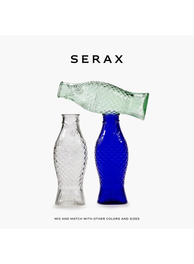 Serax Glass Water Pitcher | Fish & Fish glassware by Paola Navone | Wine Carafe Decanter 28.74 fl oz | Clear Light Blue Bottle Container, hot or cold Drinks | Beverage Dispenser | Suitable as Vase - Image 5