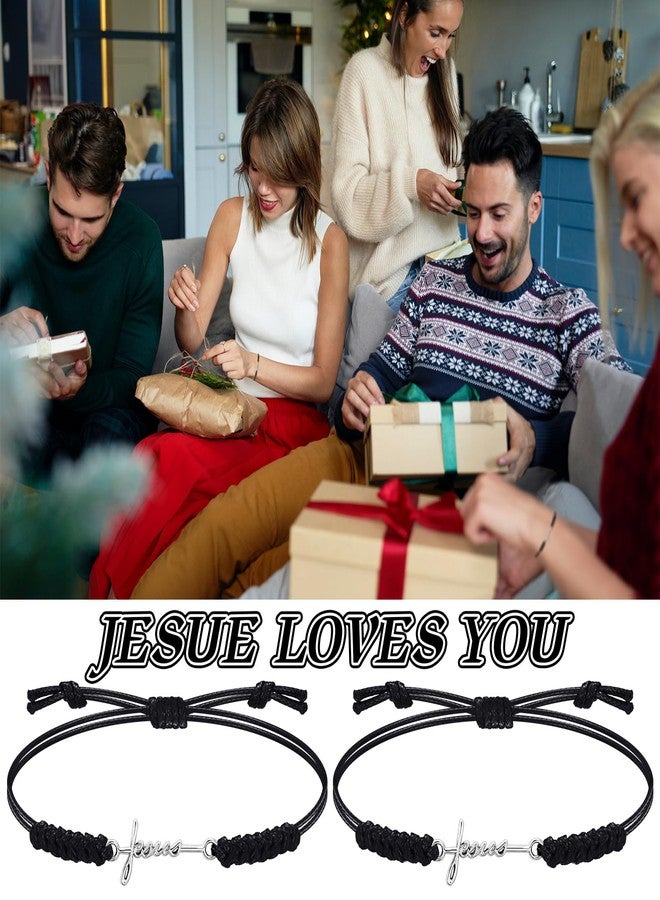 تونديامو مجموعة تونديامو من 24 قطعة من أساور الصليب للنساء، أساور صليب قابلة للتعديل، هدايا عيد ميلاد ملهمة، إكسسوارات دينية (يسوع) - Image 5