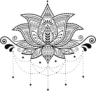 Pinenjoy Pinenjoy Mandala Lotus Flower Wall Sticker Boho Indian Wall Decal Buddhism Namaste Wall Clings 23.6x15.7inch Removable  - Image 1