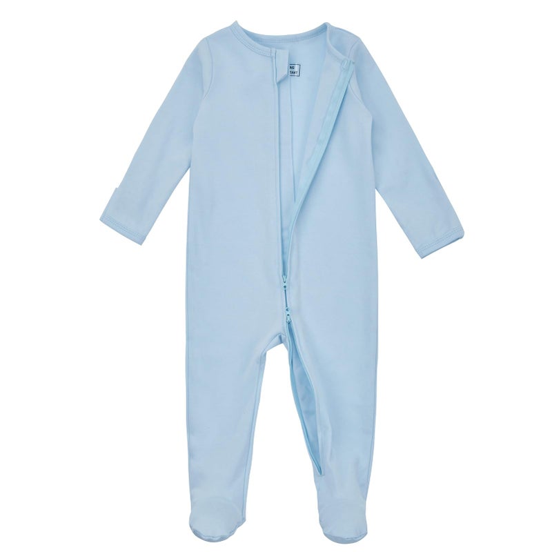 Aablexema Baby Pajamas with Mitten Cuffs Zipper 4-Pack Infant Newborn Cotton Long Sleeve Footie Outfit(Green/Blue Set,12-18m) - Image 3