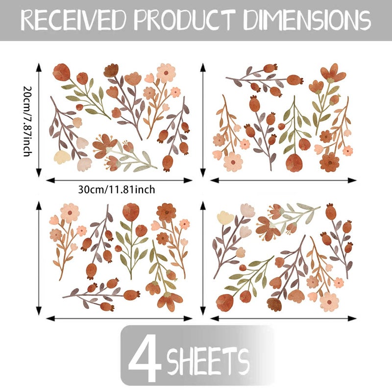 Ladinimo Flower Wall Decalsï¼ŒBoho Flower Wall Decalsï¼ŒWildflower Stickerï¼ŒPeel and Stick Floral Decor, Girls Bedroom Nursery Classroom Living Room, Spring Theme Decoration. (S236-Flower-Wall Stickers) - Image 2