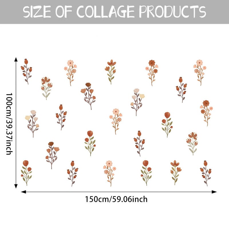 Ladinimo Flower Wall Decalsï¼ŒBoho Flower Wall Decalsï¼ŒWildflower Stickerï¼ŒPeel and Stick Floral Decor, Girls Bedroom Nursery Classroom Living Room, Spring Theme Decoration. (S236-Flower-Wall Stickers) - Image 3