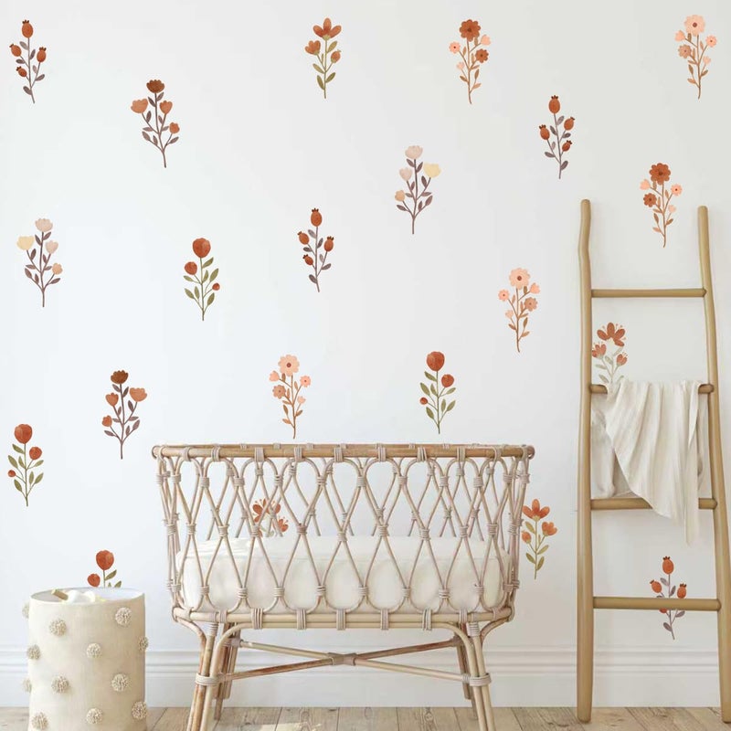 Ladinimo Flower Wall Decalsï¼ŒBoho Flower Wall Decalsï¼ŒWildflower Stickerï¼ŒPeel and Stick Floral Decor, Girls Bedroom Nursery Classroom Living Room, Spring Theme Decoration. (S236-Flower-Wall Stickers) - Image 5