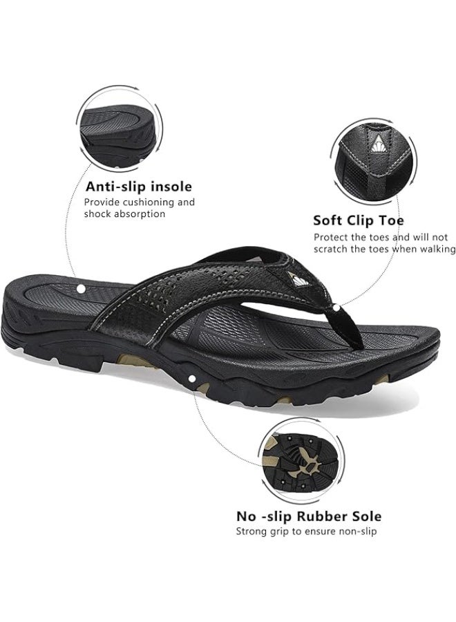 Mens Flip Flop Indoor and Outdoor Comfort Casual Thong Sandals Beach Slippers - Image 3