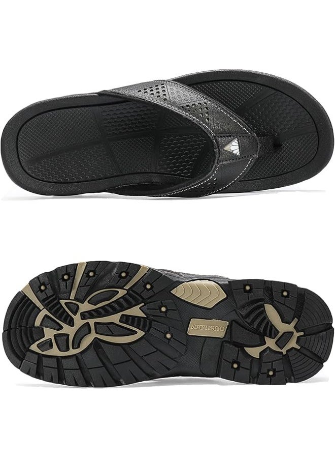 Mens Flip Flop Indoor and Outdoor Comfort Casual Thong Sandals Beach Slippers - Image 4