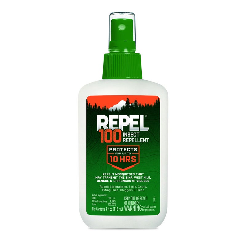 repel طارد الحشرات ريبيل 100، بخاخ مضخة، 4 أونصات سائلة، حماية لمدة 10 ساعات - Image 1
