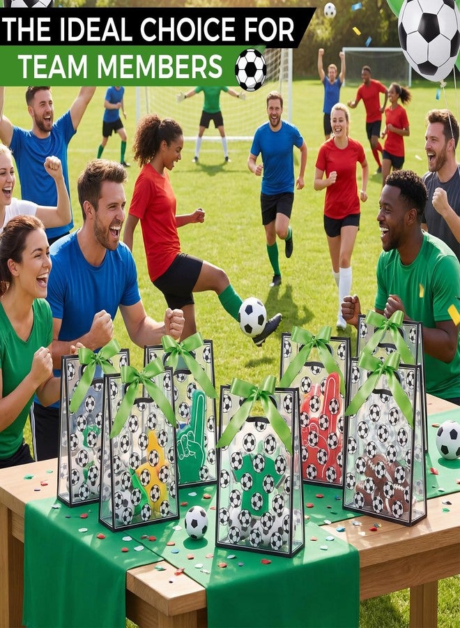 Resurhang 36 Pcs Soccer Clear Gift Bags with Handles and Ribbon, PP Soccer Goodie Bags, Clear Party Favor Bag for Team Party, Birthday, Sports Events, 10 x 7 x 3.15 in - Image 5