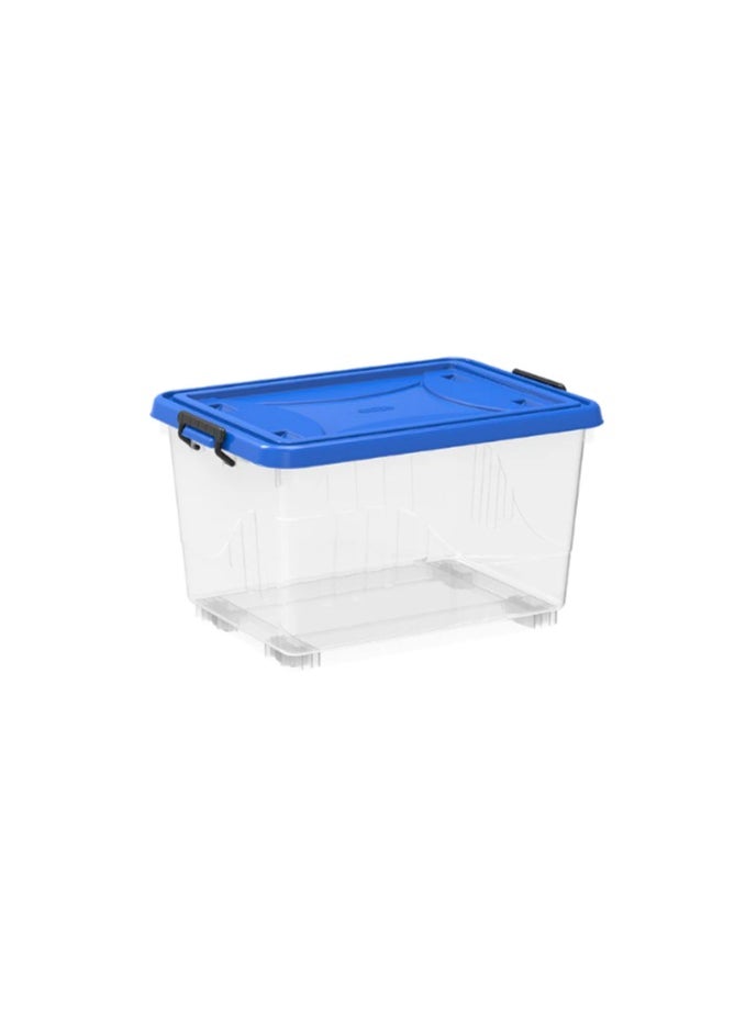 Cosmoplast 22L Clear Plastic Storage Boxes with Wheels & Lockable Lid  - Image 1