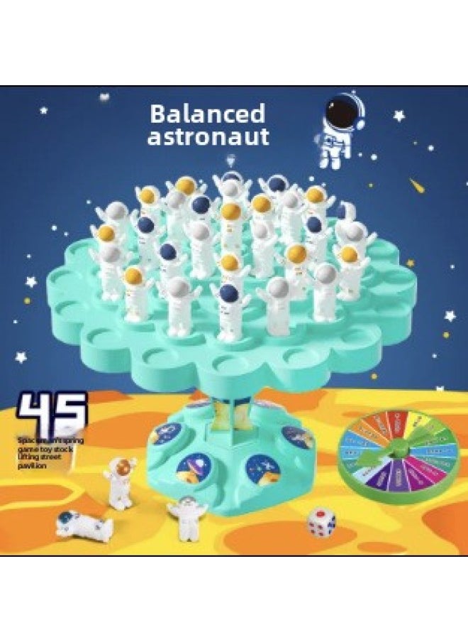 Frog Balance Tree Astronaut Children's Educational Table Game Toy Multiplayer Interactive Stacking Fun Toy-Color:Balance Tree-Spaceman Cyan (e-commerce Box)  - Image 1