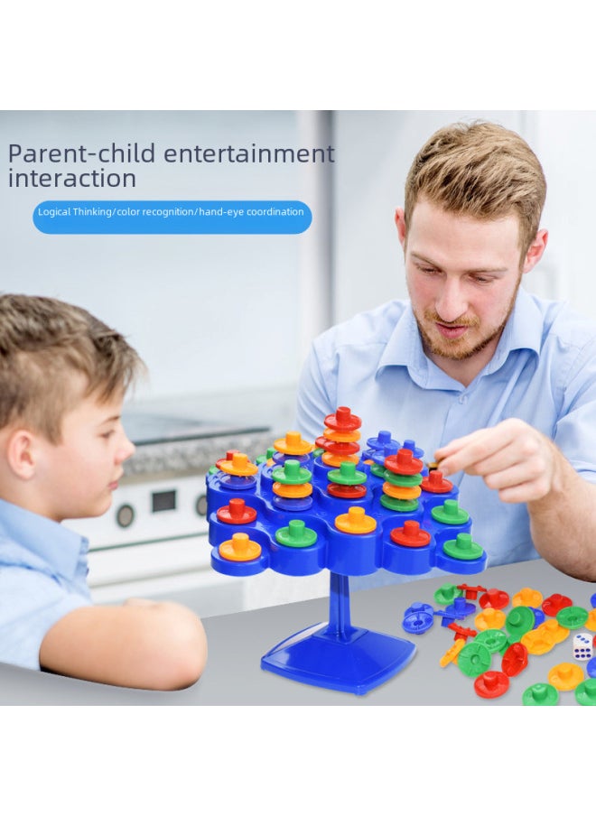 Frog Balance Tree Astronaut Children's Educational Table Game Toy Multiplayer Interactive Stacking Fun Toy-Color:Balance Tree-Spaceman Cyan (e-commerce Box)  - Image 3