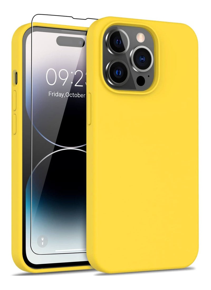 Houmt iPhone 14 Pro Max Case with 2 Pack Screen Protectors Liquid Silicone Ultra Slim Shockproof Protective Case Cover for iPhone 14 Pro Max Soft Anti Scratch Microfiber Lining 6.7 inch  - Image 1