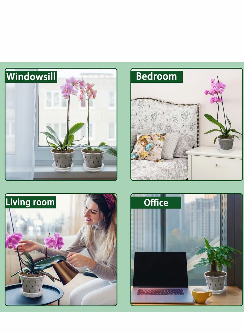 5.5 inch Clear Plastic Orchid Pots 10 Pack with Saucers - Ideal for Succulents, Indoor and Outdoor Flowers. - Image 5