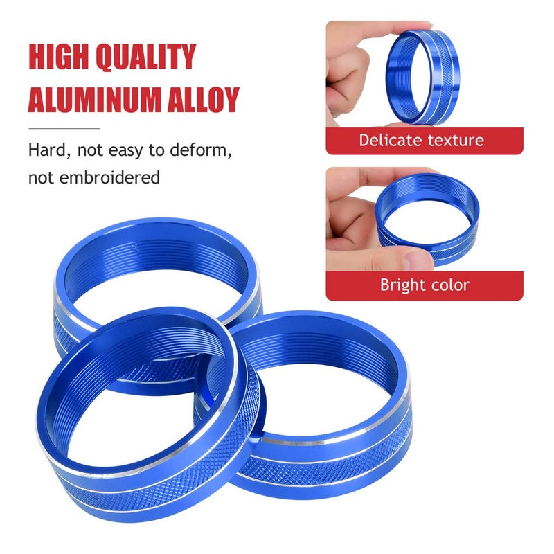 EBAIFUN Blue Aluminum Ring Accessories for Jeep Wrangler JK JKU and Dodge Challenger - Image 3