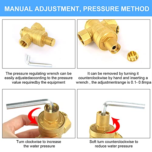 FASBET Water Pressure Regulator 3/4 inch with Gauge, Made of 100% High Hardness Brass, Adjustable Water Pressure Reducing Valve Water for Home DN20 - Image 5
