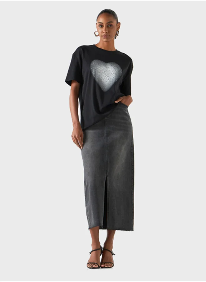 2Xtremz Embellished Crew Neck T-Shirt