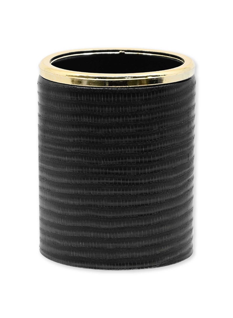 FIS 4 Pieces Desk Sets (Desk Blotter, Desk Calendar Stand, Letter Opener, Pen Holder) Colour Lizard Black - UADS081BK - Image 4