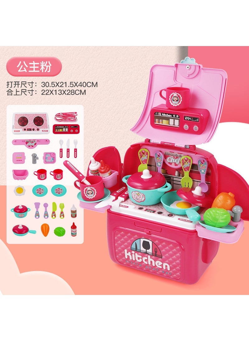 Kids Pet Backpack Space Playset Pink Kitchen Suitcase: XC013A - Image 4
