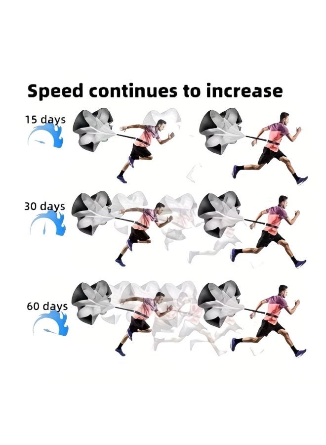 AL ARQAM Speed Training Resistance Parachute for Running - 45-Inch Adjustable Sprint Chute for Soccer, Football & Track - Explosive Power & Acceleration Drill Gear for Kids, Youth and Adults - Black View Listing on Carrefour - Image 3