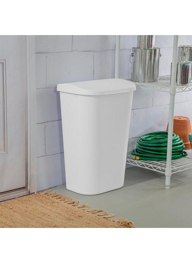 Sterilite D-Shape Design Durable Lift Top Wastebasket White 11.3 Gal 10758006 - Image 5