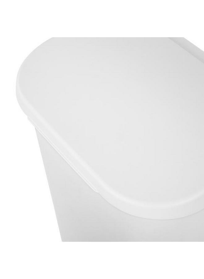 Sterilite D-Shape Design Durable Lift Top Wastebasket White 11.3 Gal 10758006 - Image 3
