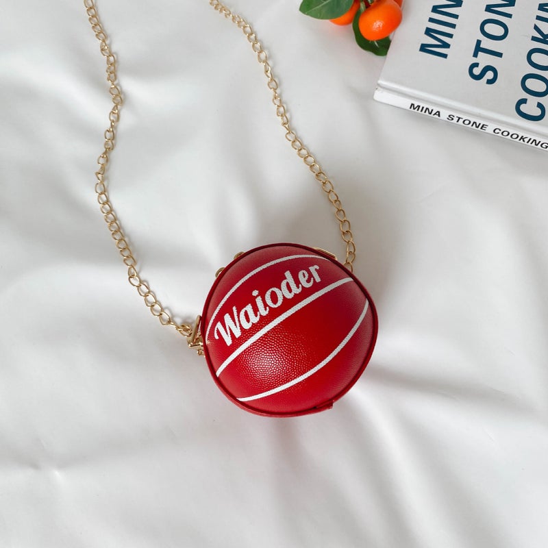 Trendy Kids Coin Purse Mini Basketball Bag Red
