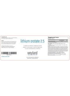 Weyland Brain Nutrition Lithium Orotate 25Mg 1 Bottle 60 Vegetarian Capsules Lithium Supplement Supports Healthy Mood Behavior Memory And Wellness  - Image 4