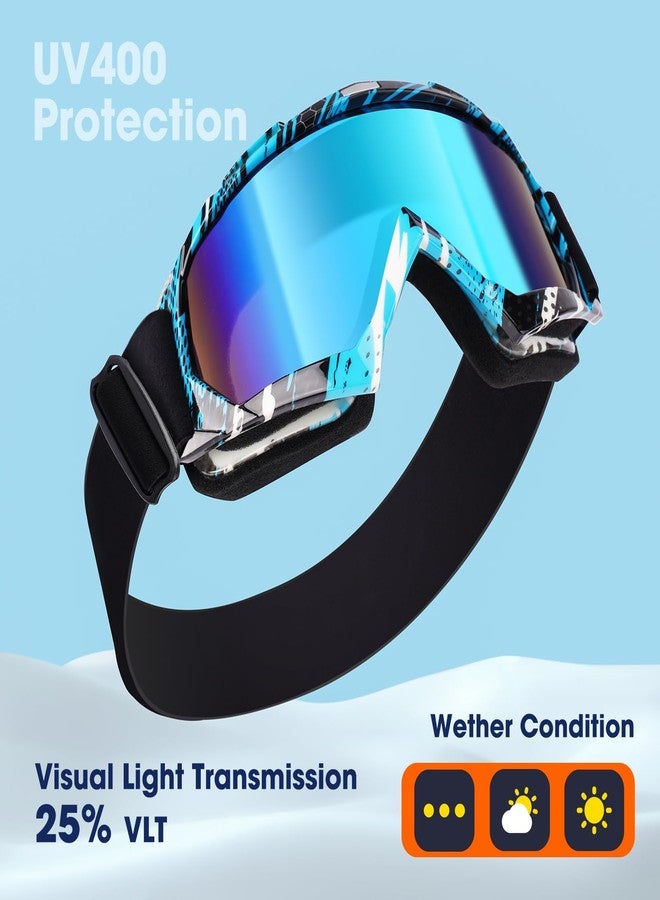 Braylin Adult Ski Goggles, 2-Pack Snowboard Goggles for Youth, Teens, Men & Women, Wide View Snowmobile Goggles - Image 3